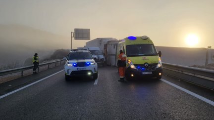 Fotografía de un accidente en la A-2 en Contamina. /Guardia Civil.