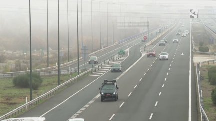 Imagen del tráfico en la A-23 en Zaragoza.