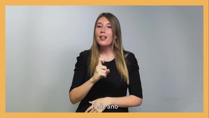 Fotograma de la felicitación navideña de Aragón TV en lenguaje de signos.