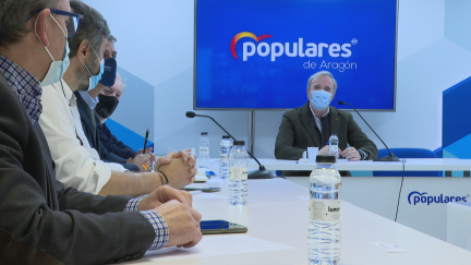 Ejecutiva del PP Aragón, presidida por primera vez por Jorge Azcón.