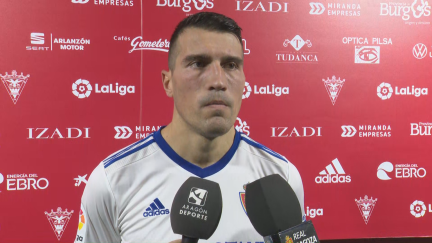 Alberto Zapater, durante su comparecencia en Anduva.