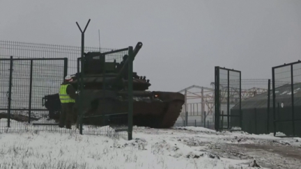 Un tanque en la zona de conflicto.