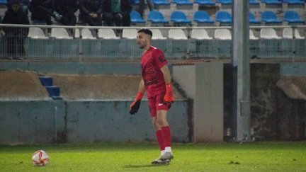 Saúl Gracia, en un partido con la CD Brea.