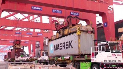 Plataforma china de carga de mercancías.
