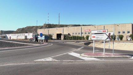 Rotonda de acceso al polígono industrial El Campillo, en la localidad zaragozana de Zuera.