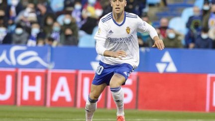 Sabin Merino durante un encuentro con el Real Zaragoza.