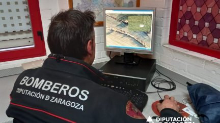 Bomberos DPZ colaboran en la búsqueda de un hombre desaparecido en Navarra. / Diputación de Zaragoza