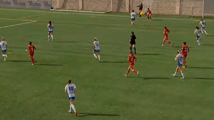 Lance del partido del Zaragoza CFF.