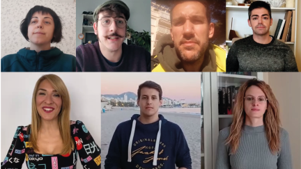 De izquierda a derecha y de arriba a abajo: Marimar Benedí, Andrés Llena, Luis Miguel Serrat, Sergio Mur, Silvia Cebolla, Jorge Pueyo y Ana Castán.