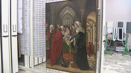 La tabla de la Purificación está ahora en depósito en el Museo de Zaragoza.