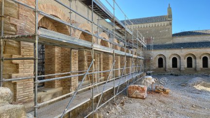 Imagen de las obras del Monasterio de Sijena. / Foto: Marimar Viñuales