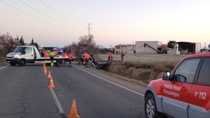 Imagen del accidente. / Foto: Policía Foral de Navarra.