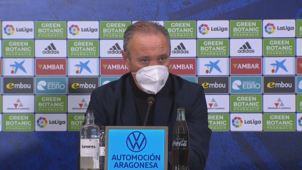 Juan Ignacio Martínez, durante su comparecencia tras el partido ante el Almería.