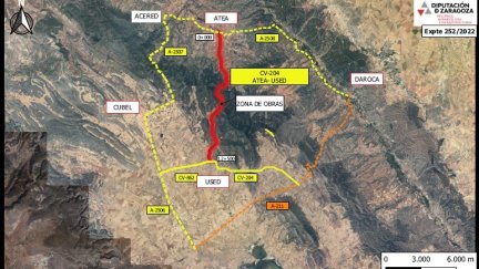 Las carreteras que conectan Atea y Used y Berrueco y Tornos quedan cortadas al tráfico a partir del lunes. / DPZ