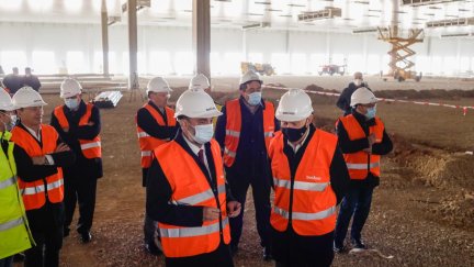 El presidente de Aragón, Javier Lambán, junto al presidente del grupo BonÀrea Agrupa, Jaume Alsina.