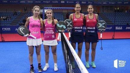 Las hermanas Sánchez Alayeto antes del partido de este miércoles.