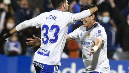 Puche celebra el 2-1. Foto: Real Zaragoza.