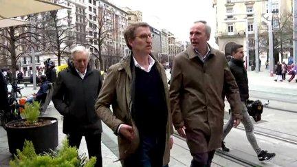 Alberto Núñez Feijóo y Jorge Azcón, este martes en Zaragoza.