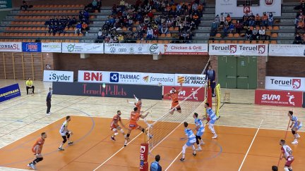 El CV Teruel durante el partido ante el Río Duero Soria.