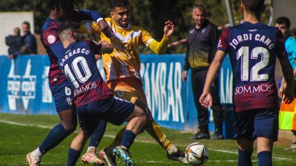 Imagen de un encuentro de la SD Huesca B.