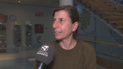 Teresa Seco hablando para Aragón Deporte.