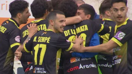 Celebración del gol del CD Brea. Imagen: Aragón Deporte.