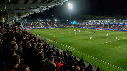 Estadio de El Alcoraz durante un encuentro.