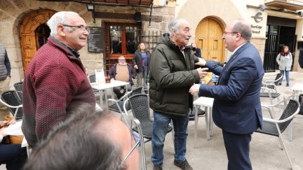 El ministro Miquel Iceta, durante su visita a Mora de Rubielos./EUROPA PRESS