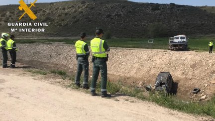 Lugar del accidente, ocurrido en el término municipal de Villanueva de Sijena. | Guardia Civil