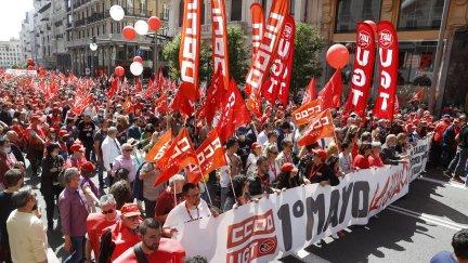 Manifestación del uno de mayo en Madrid. / Foto: EFE.