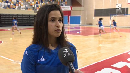 Carmen Alonso durante la entrevista en Aragón Deporte.