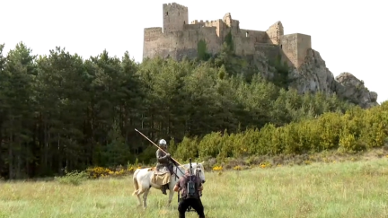 El rey Alfonso I el Batallador ha vuelto a galopar este sábado en el castillo de Loarre.