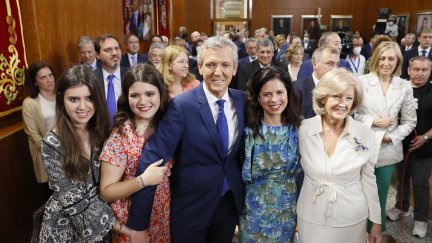 Alfonso Rueda, en la ceremonia de toma de posesión como el sexto presidente gallego./EFE