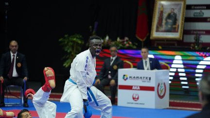 Babacar Seck, durante un combate disputado en la Premier League de Rabat.