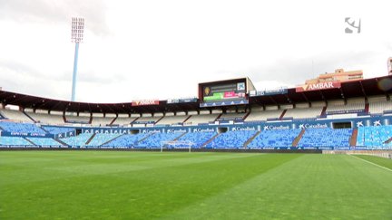 Campo de fútbol de la Romareda, en Zaragoza.