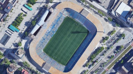 Vista aérea del estadio de La Romareda. / Foto: Google Maps.
