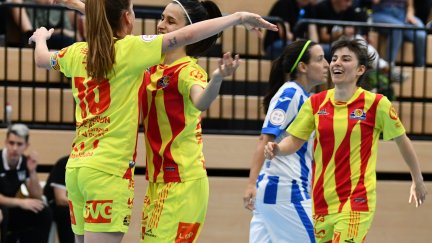 El Sala Zaragoza celebra un gol. Foto: Sala Zaragoza