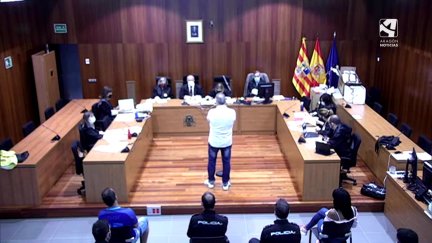 Imagen de la sesión celebrada este lunes en la Audiencia de Zaragoza.