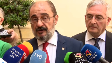 El presidente del Gobierno de Aragón, Javier Lambán, este martes.