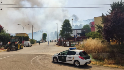 Incendio forestal en Valderrobres. / Twitter JUCIL Teruel