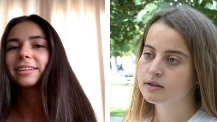 Ana Terrado, a la izquierda, y Laura Ichaso, las mejores notas de la EvAU en Aragón.