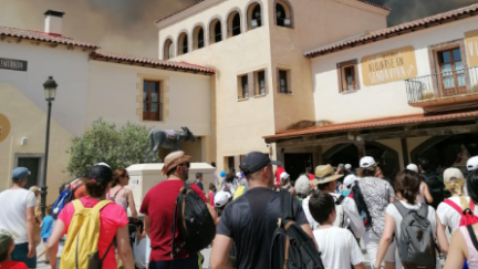 Un incendio en Navarra obliga a desalojar el parque Sendaviva en el que se encontraban varios escolares zaragozanos. / Colegio Jerónimo Zurita