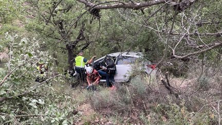 Imagen del momento del rescate. / OPC Huesca
