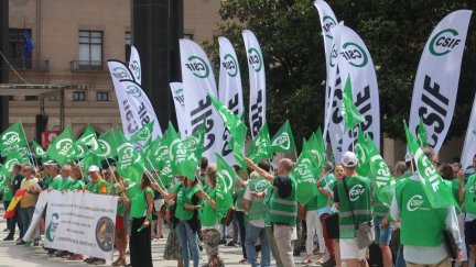 Imagen de los manifestantes en Zaragoza. / CSIF