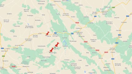 El seísmo se ha sentido en las localidades aragonesas de Cetina, Jaraba y Calmarza. / Google Maps