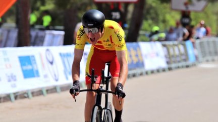 Pablo Castrillo, a su llegada a la línea de meta del Nacional CRI Sub-23.