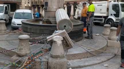 Imagen de la fuente tras la retirada de las sogas. / Gobierno de Aragón
