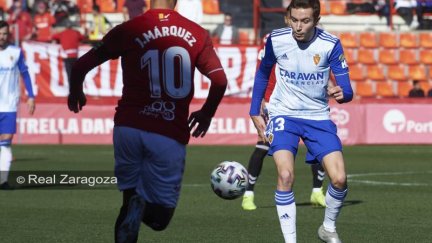 Marc Aguado durante un partido con el Real Zaragoza.