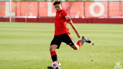 Marc Carmona durante un encuentro con el RCD Mallorca.