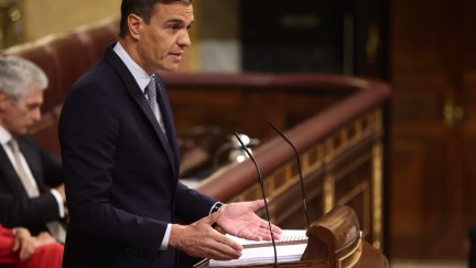 Pedro Sánchez, presidente del Gobierno, durante el Debate sobre el Estado de la Nación este martes. / Europa Press